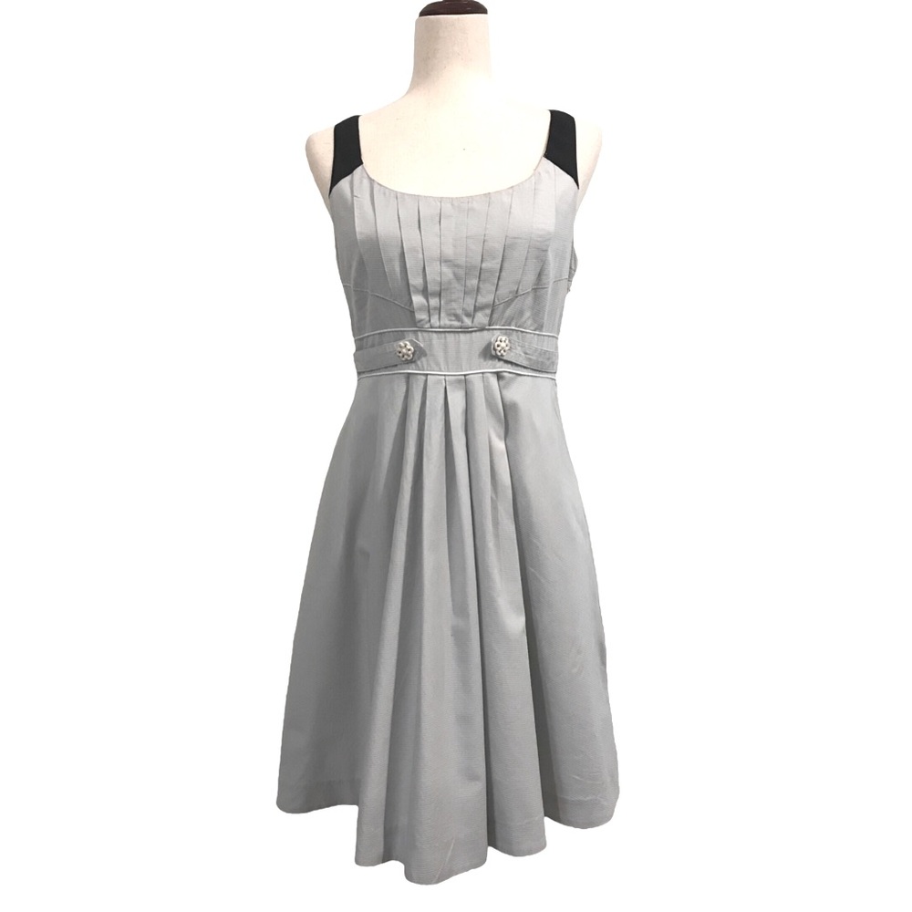 Floreat by Anthropologie Light Blue Dress Pockets Flower Buttons
